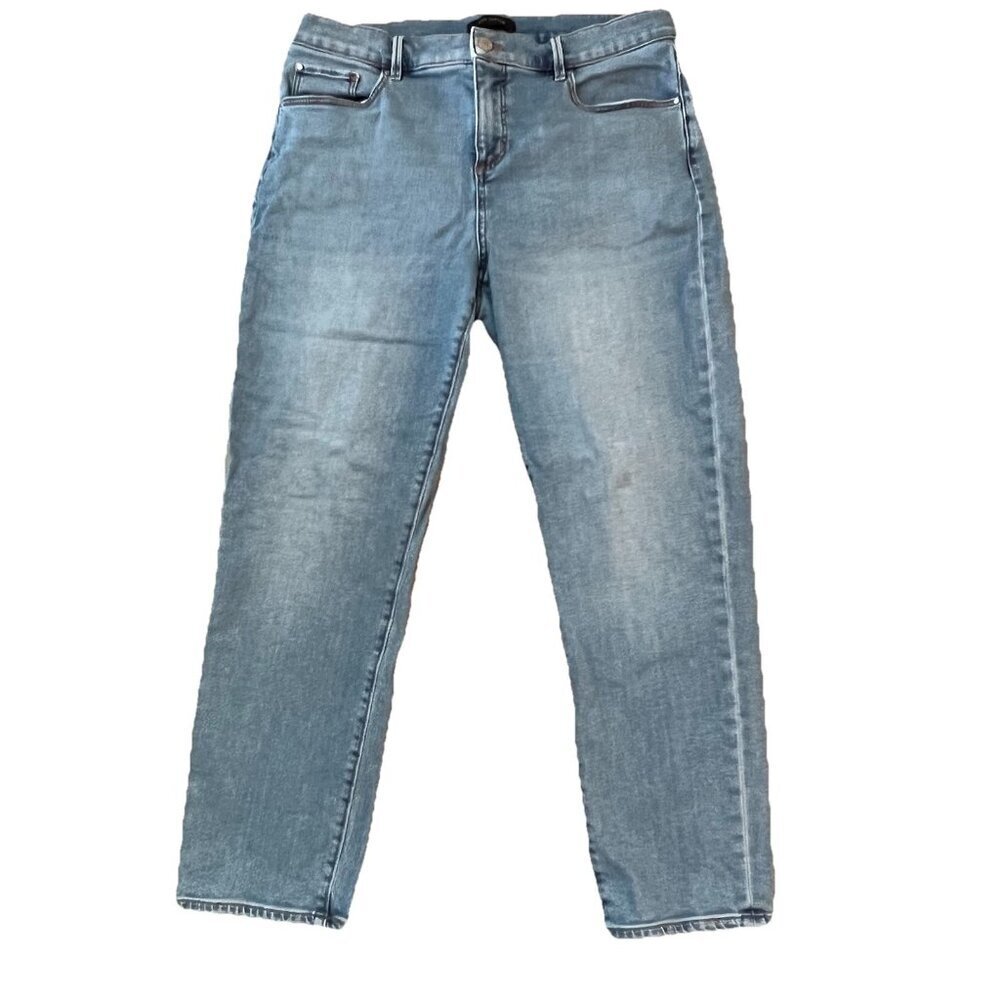 Ann Taylor The Taper Jeans Women 10 Blue Medium Wash High Rise Denim